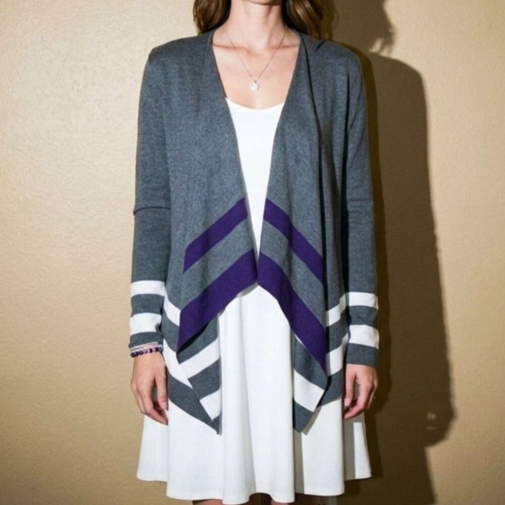 St. John Wool Blend Waterfall Drapey Cardigan